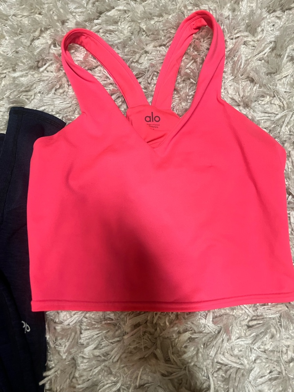 ALO Yoga Neon Pink Strappy Sports Bra Tank